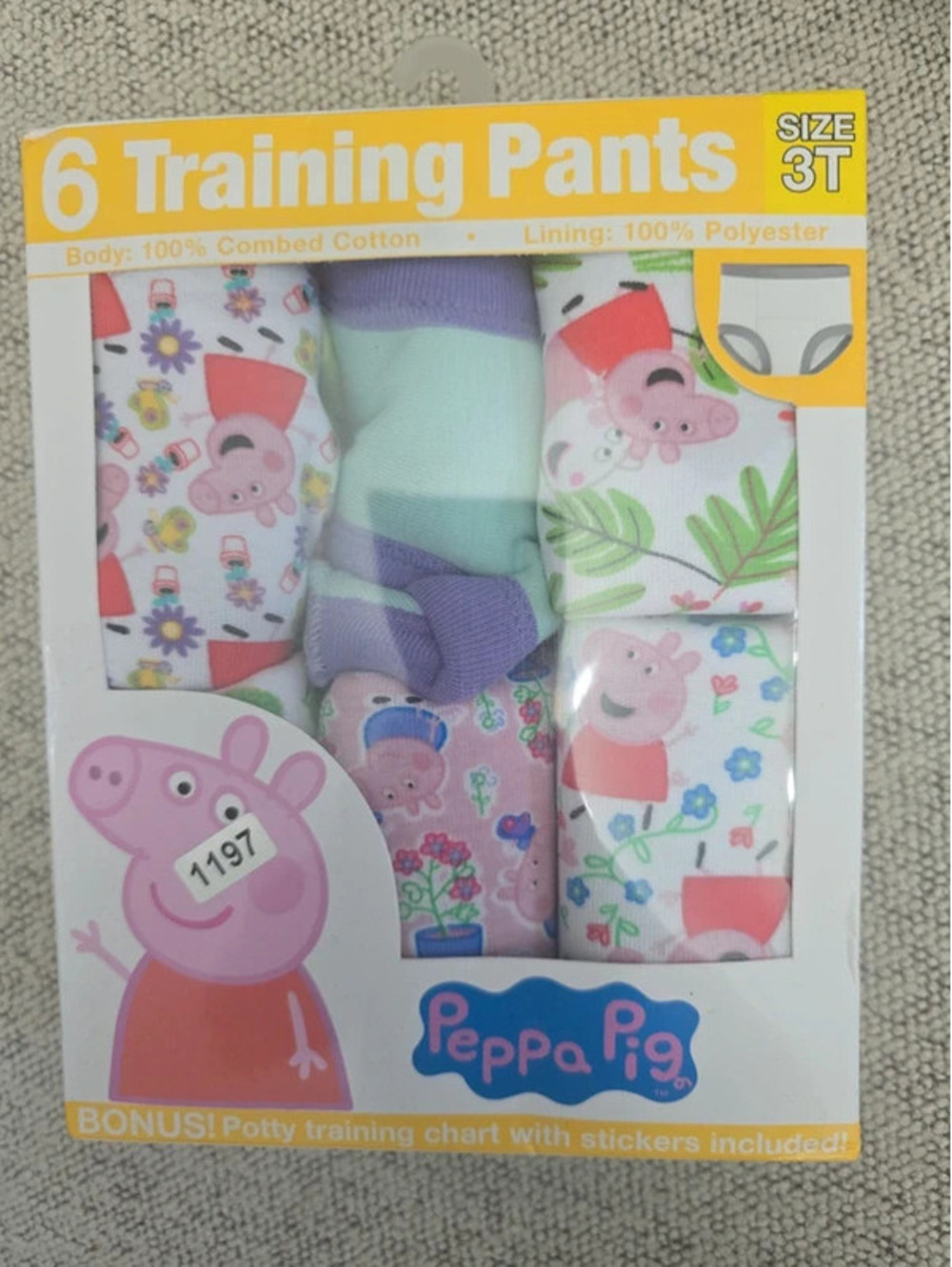 3t brand new peppa, pig training pants item 1197 bin, 22